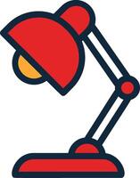 A red lamp with a yellow bulb on top vector