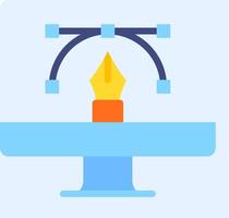 A pen on a stand with a light bulb vector