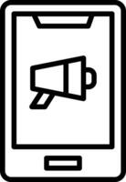 A smartphone with a megaphone icon on it vector
