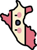 A cartoon map of peru with a pink and white border vector