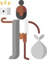 A man holding a camera and a bag vector