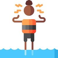 An illustration of a man in a life jacket vector