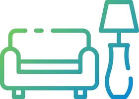 A couch and lamp icon vector