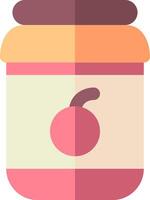 A jar of jam with an apple in it vector