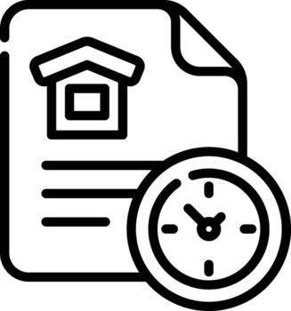 A clock and document icon on a white background vector