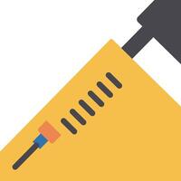 A needle is being inserted into a needle vector