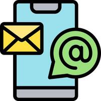 Mobile phone with email icon vector