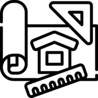 A black and white drawing of a house and a house plan vector