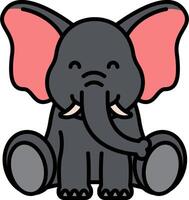 An elephant with pink ears and a big trunk vector