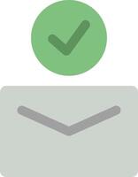 An envelope with a tick and a green check mark vector