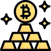 Bitcoin pyramid icon vector