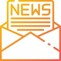 News letter icon with orange and yellow background vector