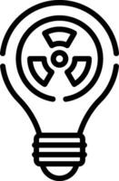 A light bulb with a symbol of a nuclear reactor vector