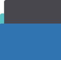 A blue folder with a black and gray background vector