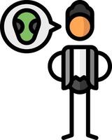 Alien man with speech bubble illustration vector
