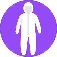 A person in a white coverall with a hood vector