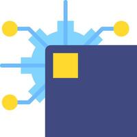 A blue and yellow square with a yellow square in the middle vector