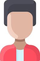 A person with a black hair and a red jacket vector
