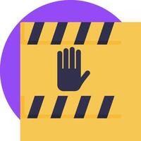 A stop sign with a hand on it vector