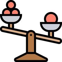 A balance scale with two balls on it vector