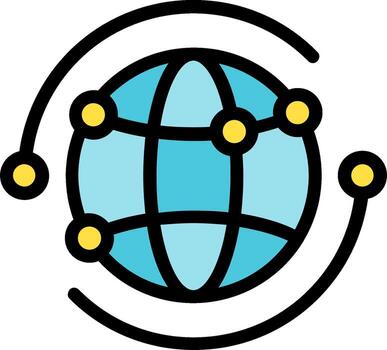 The globe icon with a circle around it vector