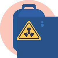A suitcase with a radiation sign on it vector