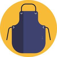 A blue apron with a handle on the front vector