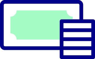 A computer screen with a green screen and a blue screen vector