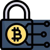 Crypto security padlock icon vector