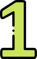 A green number one icon on a white background vector