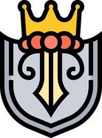 A shield with a crown on it vector