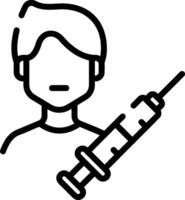 A man with a syringe in his hand vector