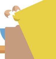 A cartoon bear is eating a piece of fruit vector
