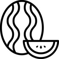 A black and white illustration of a melon vector