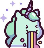 A unicorn with a rainbow colored horn vector