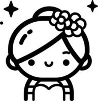 A girl with a star on her head and a bow vector