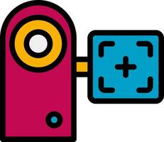 A camera with a square and a square vector
