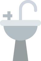 A sink with a faucet and a cross vector