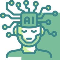 Ai and machine learning icon vector