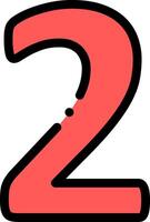 A red number two with a black dot vector