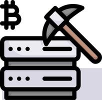 Bitcoin mining with a hammer vector