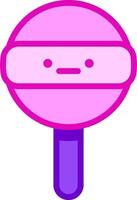 A pink and purple ball with a face on it vector