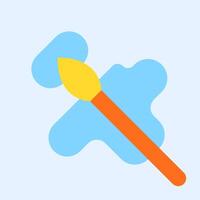 A paintbrush and a blue blob on a white background vector