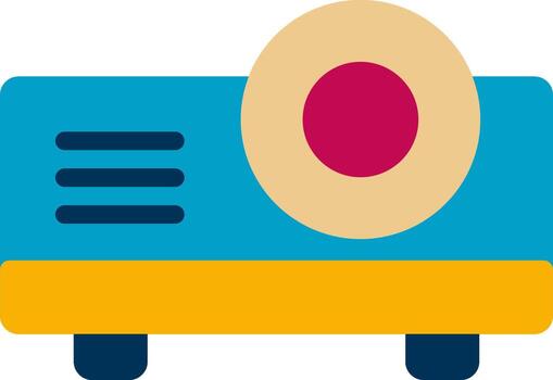 un proyector icono con un rojo punto en eso vector