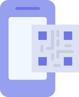 Mobile phone with qr code vector