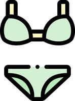 A bikini and a bra in green vector