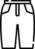 A black and white outline of a pair of shorts vector
