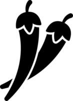 Two peppers icon on a white background vector