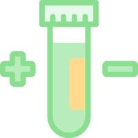 A test tube with a green liquid and a cross vector