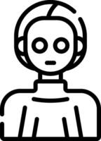 A black and white line icon of a person vector